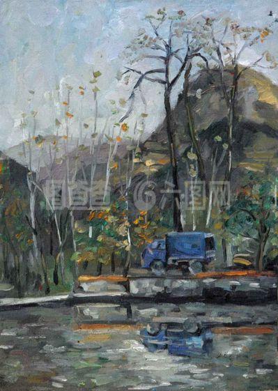 池塘的靜謐 油畫中的自然詩篇